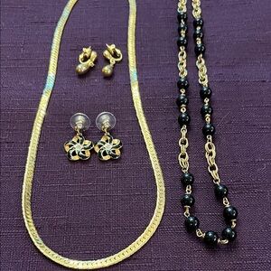 Set of 2 vintage Trifari necklaces & 2 vintage Trifari earrings